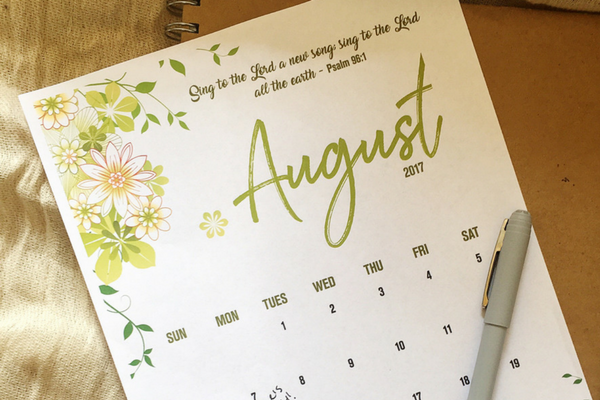 FREE DOWNLOAD // August Calendar Printable