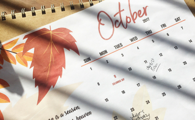 FREE DOWNLOAD // October Calendar Printable