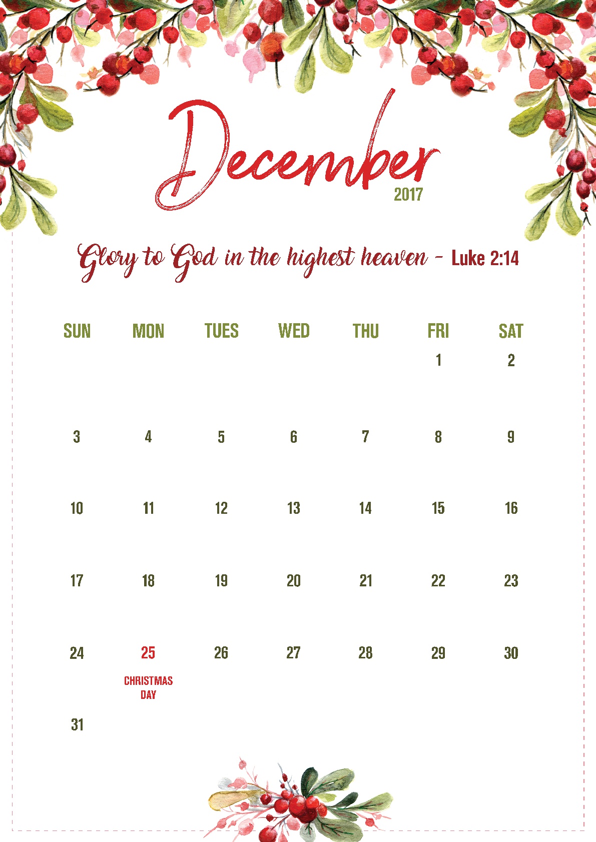 Calendar Printable December - Printable Word Searches
