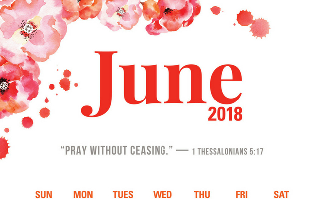 June 2018 Calendar Download