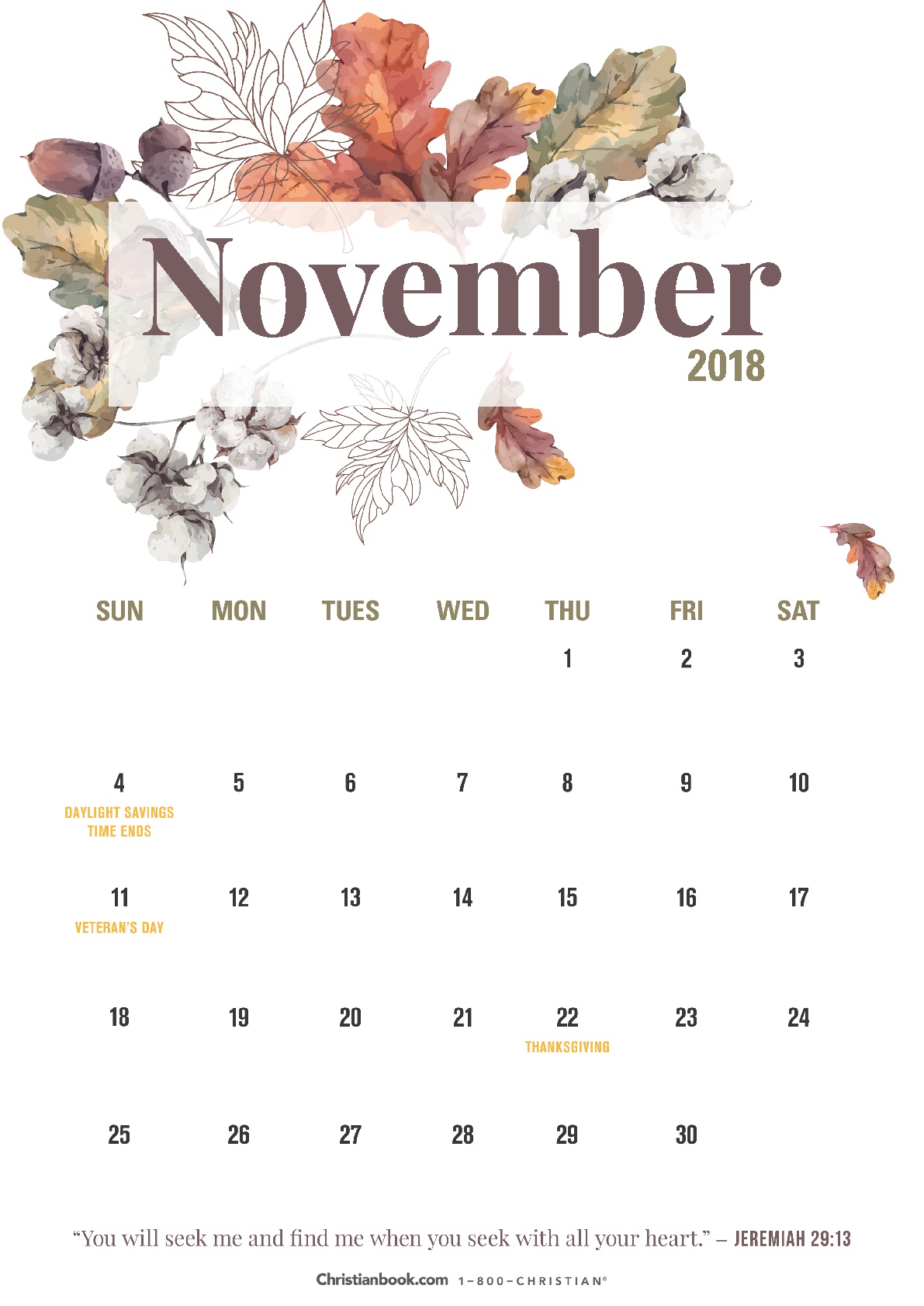 November 2018 Calendar Download